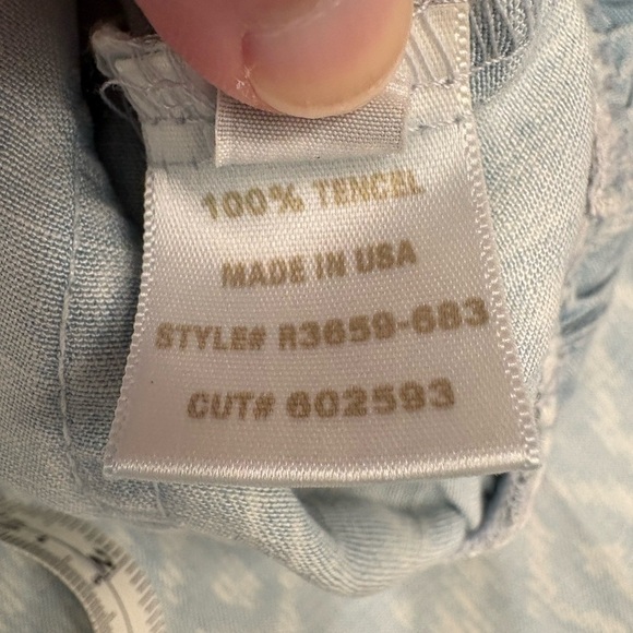 Bella Dahl Blue White Easy Pocket Wide Leg Pants Size Small - Picture 5 of 13